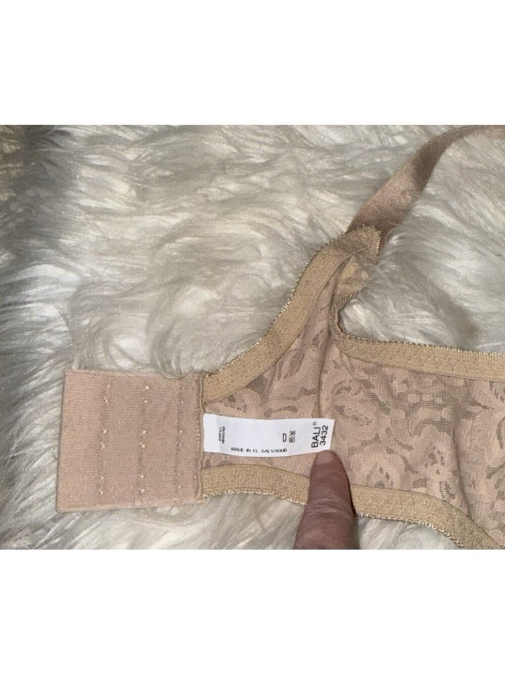 Bali 3432 Lace N Smooth Full Coverage Bra Underwire Sheer Womens 36D Beige New - Picture 6 of 6
